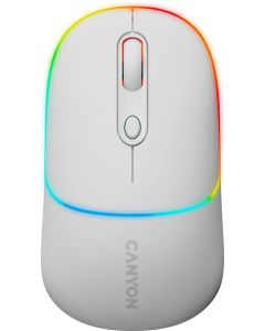 Геймърска Canyon MW-22, безжична Bluetooth, RGB подсветка, 1600 dpi, бял цвят