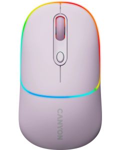 Геймърска Canyon MW-22, безжична Bluetooth, RGB подсветка, 1600 dpi, розов цвят
