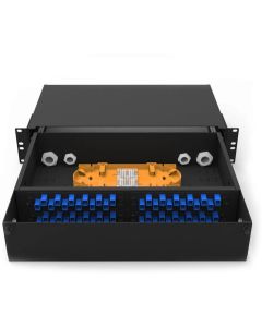 19" пач панел (ODF) за 48 симплексни SC адаптера, 2U, изтеглящ се, Conneu