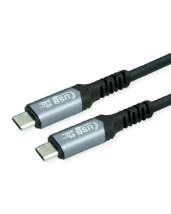 VALUE 11.99.9086 :: Кабел USB4 Gen3x2, Type C - C, M-M, 240W, черен, 1.0 м