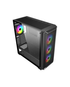 FORTRON CMT591A, Mid Tower, ATX, 3x 2.5\", 2x 3.5\", 2х USB 3.0, Прозрачен капак, Черен