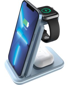 Canyon WS-304 3в1 бързо зарядно, 15W, 1.5A, 12 V, 1x USB Тype-C, син цвят