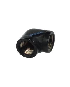 L-конектор Alphacool HF, Вътрешна резба G1-4 - G1-4, 90, Черен мат