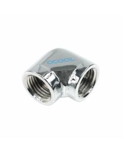L-конектор Alphacool HF, Вътрешна резба G1-4 - G1-4, 90, Хром