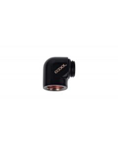 L-конектор Alphacool HF, G1-4 външна - вътрешна резба, Черен мат