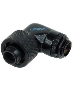 Компресионен фитинг Alphacool, 16-10 - G1-4, 90, Въртящ се, Черен мат
