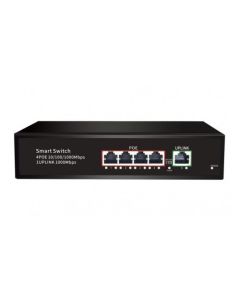 PoE Gigabit Суич 10/100/1000, 4 ports + 1 Uplink x 1000Mbit, 10Gbps IEEE802.3af/at, 65W, 250m