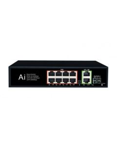PoE Суич 10/100, 8 ports + 2 Uplink x 1000Mbit, +1 Uplink SFP, 5.6Gbps IEEE802.3af/at, 120W, 250m