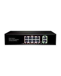 PoE Gigabit Суич 10/100/1000, 8 ports + 2 Uplink x 1000Mbit, 20Gbps IEEE802.3af/at, 120W, 250m