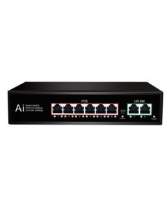 PoE Суич 10/100, 6 ports + 2 Uplink x 100Mbit, 1.6Gbps IEEE802.3af/at, 78W, 250m