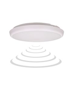 LED плафон CERS 22W + MW датчик, 2000lm, 4000K, IP65, Ф300x40mm - ORNO CERS LED with MW sensor, LED 22W, 2000lm, IP65, 4000K, PC AD-PL-6091WLPMM4