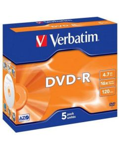 Verbatim DVD-R AZO 4.7GB 16X MATT SILVER SURFACE (5 PACK)