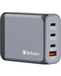 Verbatim GNC-100 GaN Charger 4 Port 100W USB A-C (EU-UK-US)