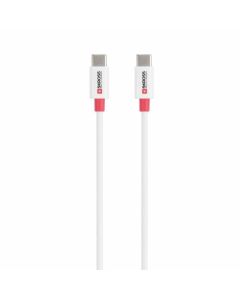 Кабел Skross, USB-C - USB-C 2.0 мъжко, 0.15 м, Бял