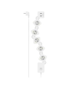 HAMA Разклонител 5 гнезда, USB-A 12 W, 223190