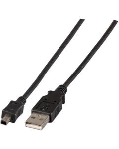 [K5281SW.1, 8] USB 2.0 свързващ кабел A-Mini-B 4 pol., M-M, черен (1.8 метра)