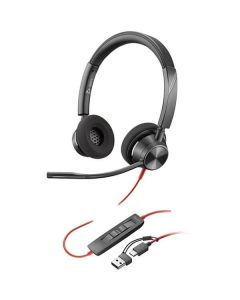 HP Poly Blackwire 3320 Stereo USB-C Headset +USB-C-A Adapter, Черни