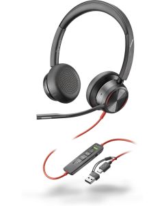 HP Poly Blackwire 8225 Stereo USB-C Headset +USB-C-A Adapter SmartBuy, черни