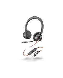 HP Poly Blackwire 8225, стерео, сертифицирани за Microsoft Teams, USB-C + USB-C-A адаптер SmartBuy