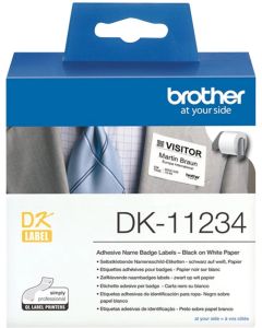 BROTHER, Етикети за бадж с име, 260 бр./ролка 60 x 86 DK, единична ролка с етикети