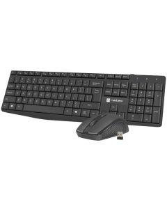 Natec Set 2 in 1 Keyboard Black Squid + Mouse Wireless US Layout, Черна