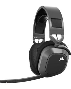 Corsair HS80 MAX, Over-Ear, Безжични, Микрофон, 32 Ω, 19 dB, Bluetooth, Сив