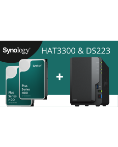 Комплект Synology NAS Server DS223 с 2 дискa Synology HAT3310-8TB