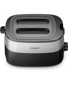 PHILIPS HD2517-90, 830 W, 8 нива, Капак против прах, Стоп бутон, Размразяване, Черен