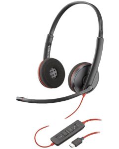 HP Poly Blackwire 3220 Stereo USB-C Headset +USB-C-A Adapter Bulk SmartBuy, Черни