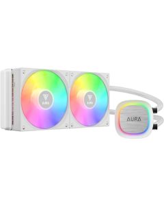 Gamdias водно охлаждане Water Cooling 240mm - AURA GL240 v2 White, aRGB