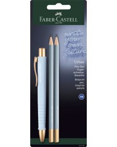 Faber-Castell Химикалка Poly Ball Urban, с 2 молива, небесносини