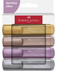 Faber-Castell Текст маркер 1546, металик, с блестящ ефект, 4 цвята