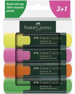 Faber-Castell Текст маркер 1548, 4 цвята, в картонена кутия
