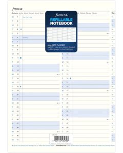 Filofax Пълнител за тефтер, А4, за 2024 година, 1 година на страница в разгъвка