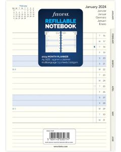 Filofax Пълнител за тефтер, А5, за 2024 година, 1 година на страница в разгъвка