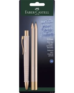 Faber-Castell Химикалка Poly Ball Urban, с 2 молива, бледорозови