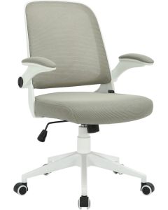 Офис стол RFG Pretty White W, дамаска и меш, Tilt механизъм, до 120 kg, сив