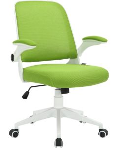 Офис стол RFG Pretty White W, дамаска и меш, Tilt механизъм, до 120 kg, зелен