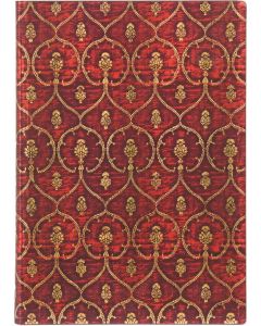 Paperblanks Тефтер Red Velvet, Midi, широки редове, мека корица, 88 листа