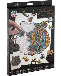 Moxy Пъзел Тигър, уникални форми, дървен, 130 части