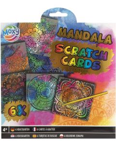 Moxy Карти за издраскване Мандала, 6 броя