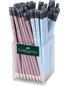 Faber-Castell Молив Grip 2001, чернографитен, B, с гума, 72 броя, светлосини и розови