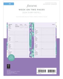 Filofax Пълнител за органайзер Floral, А5, за 2024 година