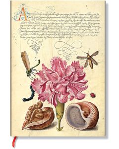 Paperblanks Тефтер Pink Carnation, Midi, широки редове, мека корица, 88 листа