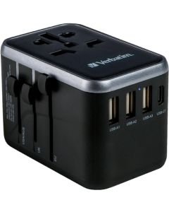 Verbatim UTA-04 Universal Travel Adapter with 1 x USB-C PD 61W & QC 3.0