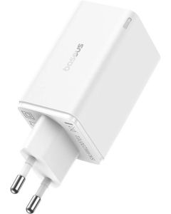 Baseus GAN6 Pro, 2x USB Тype C + 2x USB Type A, 65W, Бял