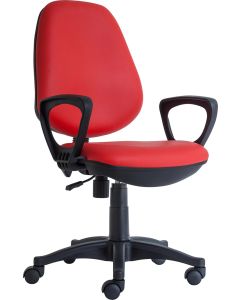 Ергономичен стол RFG Presto Black, екокожа, до 120 kg, червен