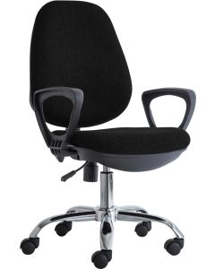 Ергономичен стол RFG Presto Chrome, текстил, до 130 kg, черен