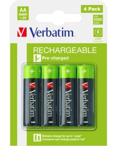 Verbatim RECHARGEABLE BATTERY AA 4 PACK - HR6