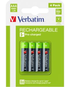 Verbatim RECHARGEABLE BATTERY AAA 4 PACK - HR03